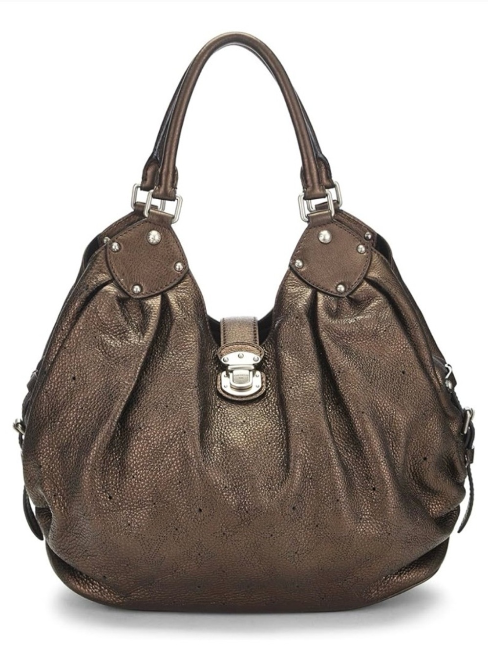 Louis Vuitton Metallic Bronze Pebbled Leather Hobo